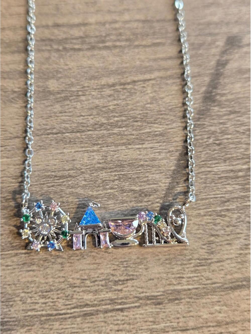 Disney castle  silver necklace